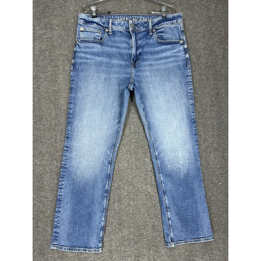 American Eagle Jeans Mens 34x30 (fits 34x29) Whiskering Airflex Original Bootcut